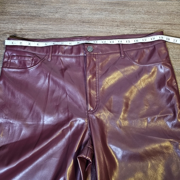 Joie Limited Edition Faux Burgundy Sz 18 Pants Straight Leg Pockets - Picture 11 of 13
